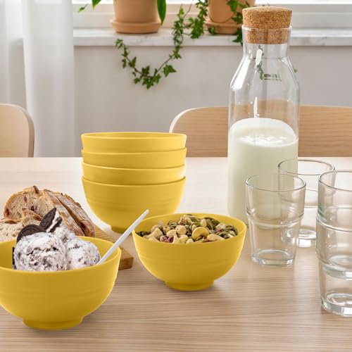 wheat straw icecream bowls 10oz set of 8 (10 oz / Yellow)