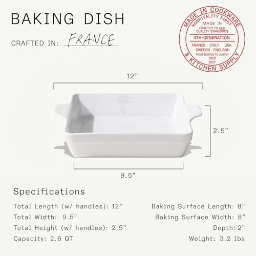 Cookware Square Baking Dish (Porcelain White)