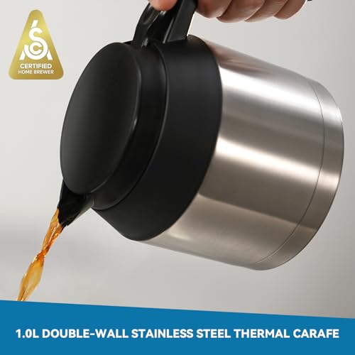 5 Cup Drip Coffee Maker Machine (Black, Silver)