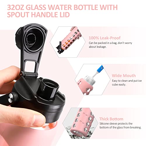24oz Glass Water Bottle (Pink / 24 Ounces)