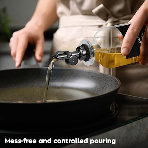 Oil Dispenser for Kitchen (11.8 fl oz (2-Pack) / Black)