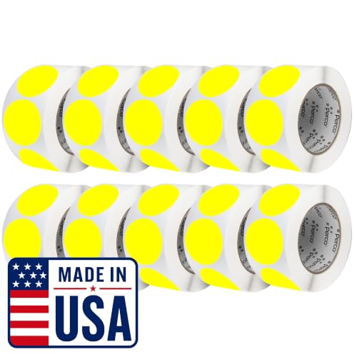 Neon Yellow Perforated Round Circle Dot Sticker 3 (Neon Yellow / 3 Inch)