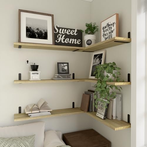 24'' Long Floating Shelves for Wall Decor & Storage (24 Inch / Rustic Brown)