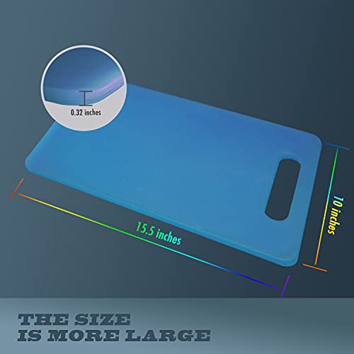 Plastic Utility Cutting Board with Handles (Blue)