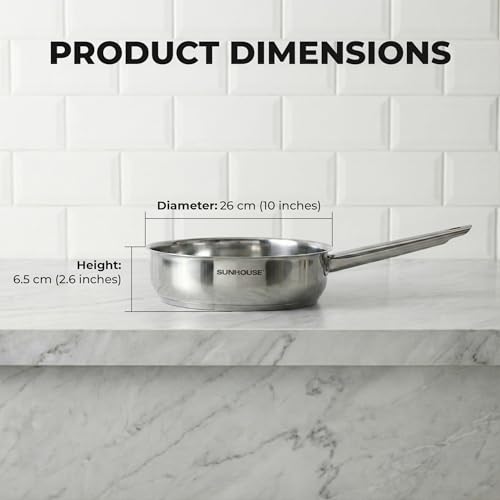 10 Inch Stainless Steel Frying Pan (18/10 Stainless Steel)