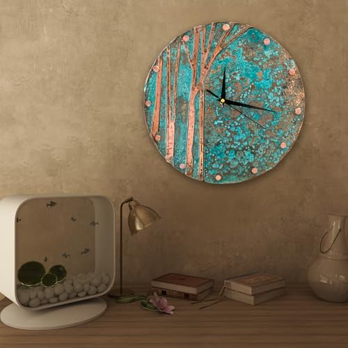 Handmade Copper Wall Clock Artisan Touch in Every Piece (Time Circles Tree / 24)