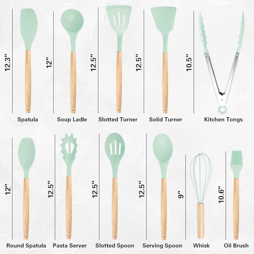 19PCS Green Kitchen Cooking Utensils Set Kitchen Tools Set (Green)