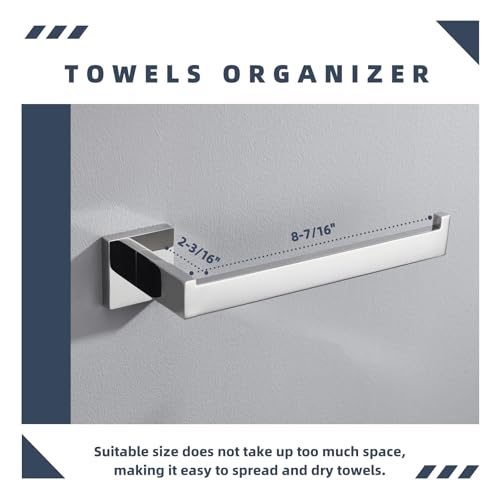 Bathroom Towel Holder (Square - Polished Chrome)