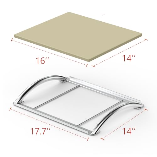 16" Cordierite Pizza Stone with Removable Stainless Steel Rack