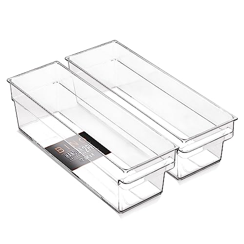 Plastic Storage Bins (2PK SHALLOW - SMALL - 12 x 4 x 4)