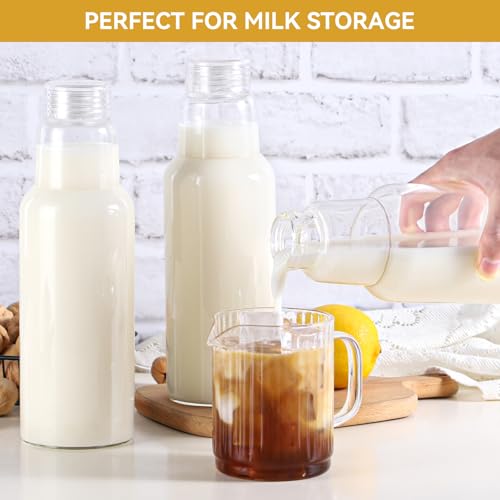 34 Oz Glass Juice Bottles with Lids