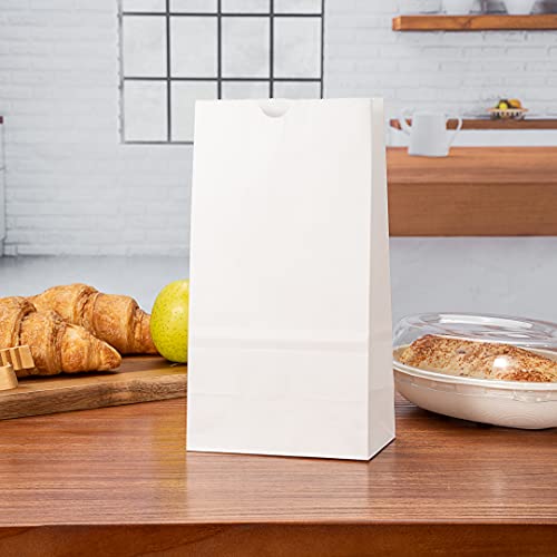 Bag Tek 4lb Paper Bags 100 Disposable Lunch Bags (4 lb / White)