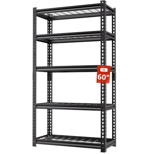5 Tier Heavy Duty Garage Shelving (5T 28" W x 12" D x 60''H)
