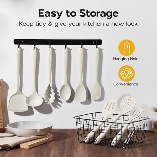 Kitchen Cooking Utensils Set of 10 (White)