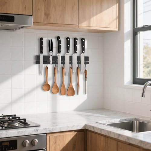 17 Inch Magnetic Knife Holder for Wall (Black / 17 Inch)