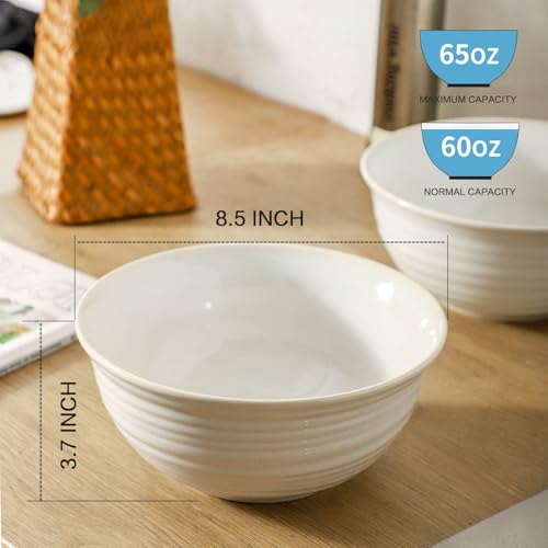 Serving Bowls Set of 2 (White / 60 Ounce)