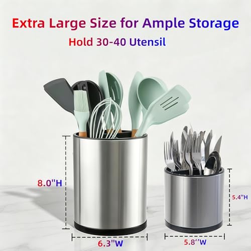 Kitchen Utensil Holder (Large & Medium / silvery)