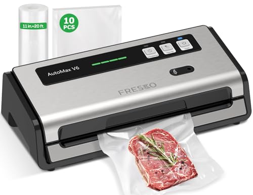 Food Vacuum Sealer with Automatic Bag Detection & Built (Silver / Large)