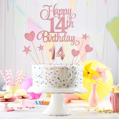 14th Birthday Cake Decorations (9 Count)