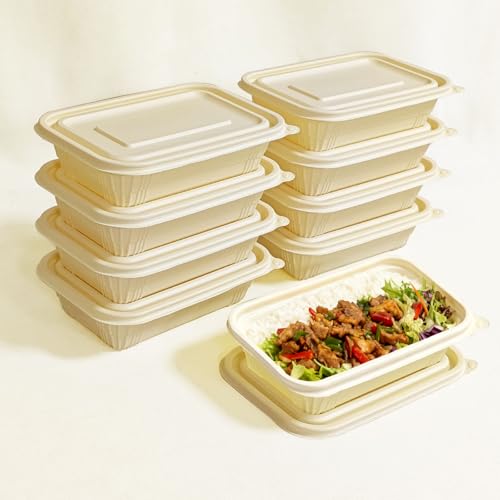 50 packs 30 oz Square Disposable Biodegradable containers (50 Pack 30 oz Containers)