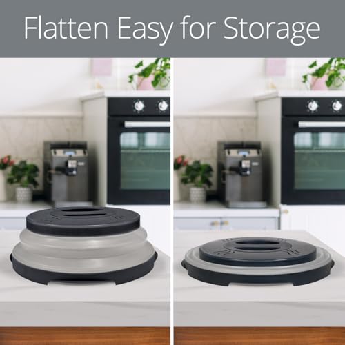 Magnetic Microwave Splatter Cover (12 Inch - Full Size Microwaves - Black)
