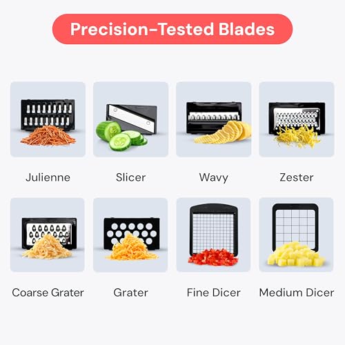 Pro Original Vegetable Chopper & Mandoline Slicer Kitchen Gadget (White / 8 in 1)