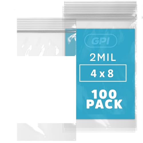 100 Count 4" x 8" Zip Bags (4" x 8")