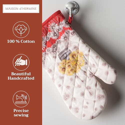 Maison d'Hermine Oven Gloves 100% Cotton Oven Mitt (109 - Bagatelle / 7.5" x 13" (Oven Mitt))