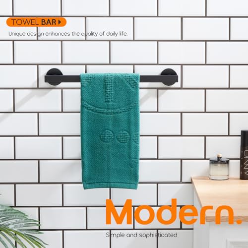 12 Inch Bathroom Towel Bar Bath Towel Rack Kitchen Towel Holder Towel Ring Wall Mounted SUS304 Stainless Steel Matte Black AN4001MB (Matte Black / 12-Inch)