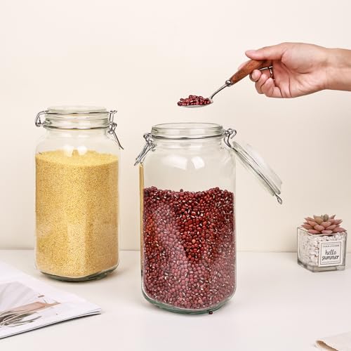 78oz Glass Food Storage Jars with Airtight Clamp Lids