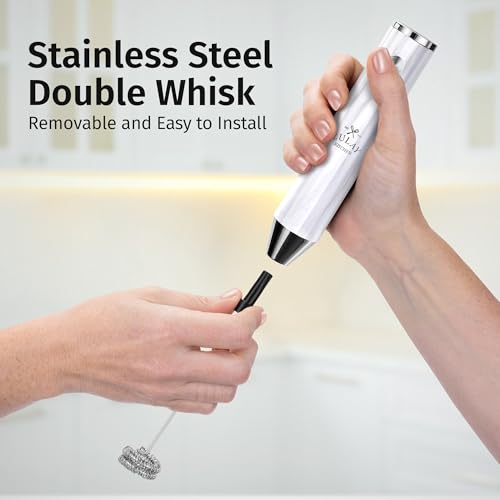 Rechargeable Milk Frother Handheld (Lux Quartz / Rechargeable Z1 Motor Max)