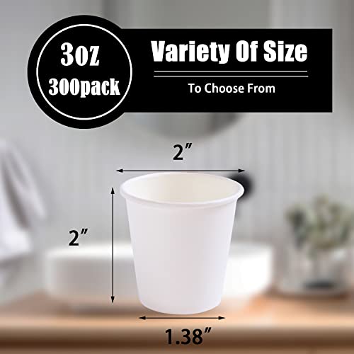 300 Pack 3oz Paper Cups Mini Espresso Cups for Bathroom (3 oz-300 Pack)
