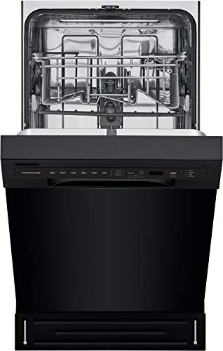 18 in. ADA Compact Front Control Dishwasher in Black with Dual Spray Arms (Black / Dishwasher Only)