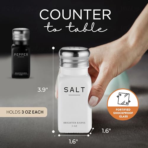 Farmhouse Salt and Pepper Shakers Set by Brighter Barns (Black/White)