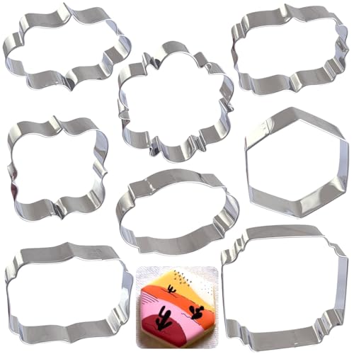Frame Cookie Cutters Large Size 8Pcs for Baking Daily Holiday (Large Frame 8Pcs)