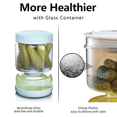Glass Pickle Jar with Strainer Flip (34oz Light Bule Pickle jar)