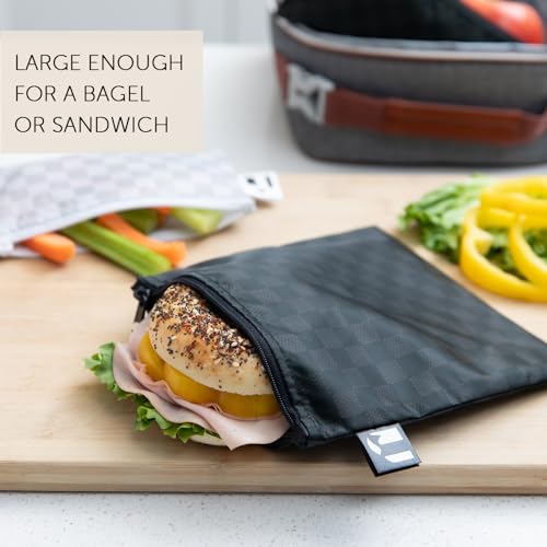 Roamio Reusable Sandwich and Snack Bags (Black & Off White)