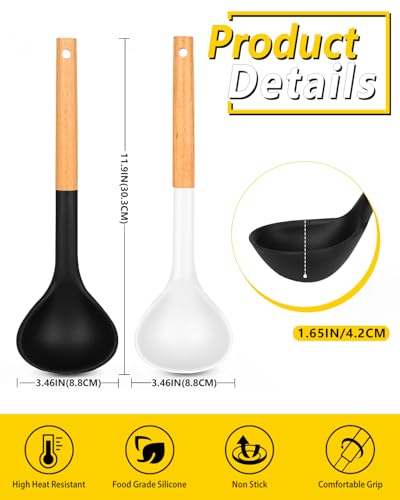 Silicone Soup Ladle Spoon Kitchen Utensils (2 Count)