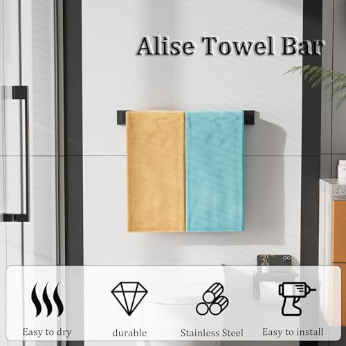 Towel Bar Towel Racks for Bathroom Wall Mount 20 Inch (Single 20 Inch / Matte Black)