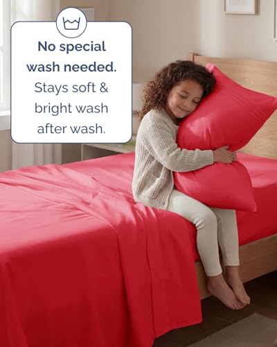 Twin Size 3 Piece Sheet Set (27 - Red / Twin)