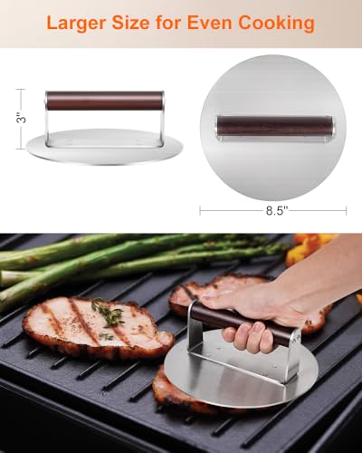 8.5" Stainless Steel Smash Burger Press