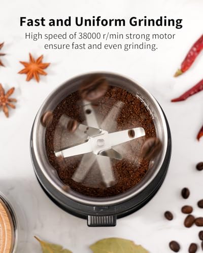 One Touch Coffee Grinder Electric (Silver / 1 BOWL)