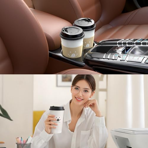 Coffee Cups with Lids and Sleeves (White-100packs / 16 oz)