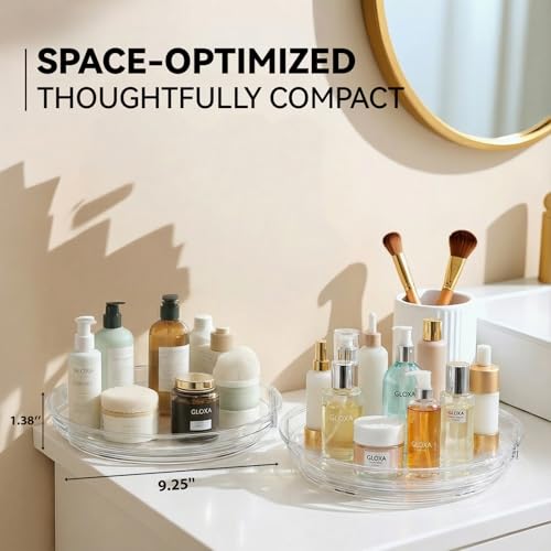 2 Pack Lazy Susan Turntable Organizer for Cabinet (2 PACK 1-Tier)