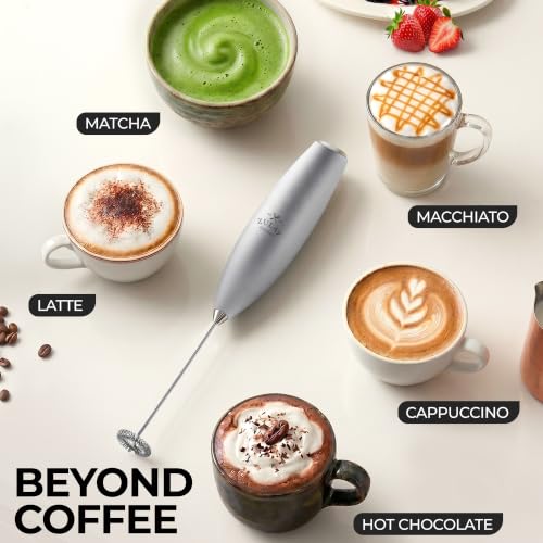 Zulay Powerful Milk Frother for Coffee with Upgraded Titanium Motor (Beta Silver / OG Frother)