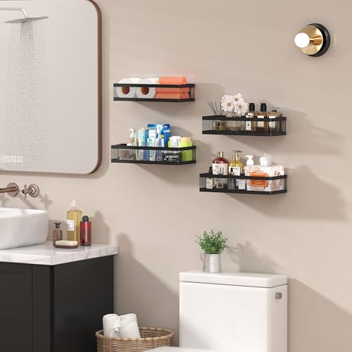 Mesh Shower Caddy Wall Mount (Matte Black / Full Mesh (12.6" Wide))