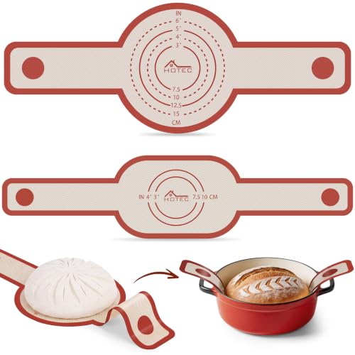 2 Pcs Silicone Bread Sling for Dutch Oven (2pcs Red Round and Oval)