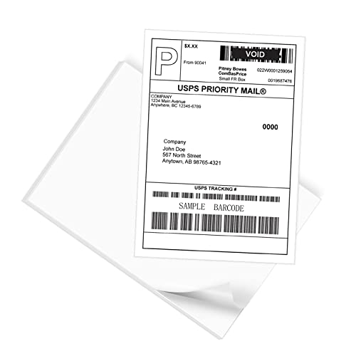 Full Sheet Shipping Labels (8-1/2" x 11" (1-UP) / 5000 Sheets)
