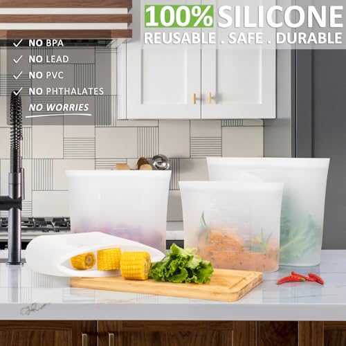 Reusable Storage Bags (Translucent | XL+L | 8 Pack)