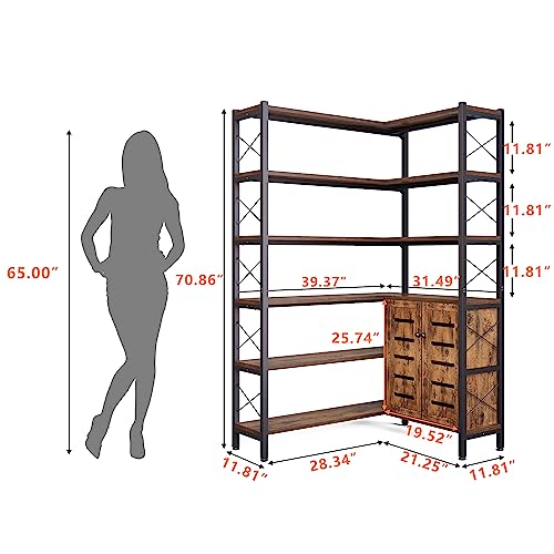 6 Shelf Corner Bookshelf (6 Count)